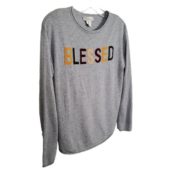Rachel Zoe Size S Sweater Cozy Cashmere Blend Blessed Light Knit Rolled Edges - Picture 1 of 7